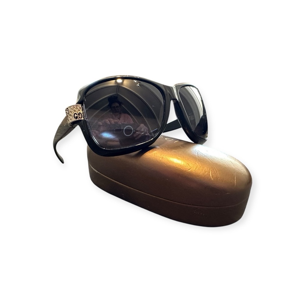 Gucci Oversized Crystal GG Logo Sunglasses with Case